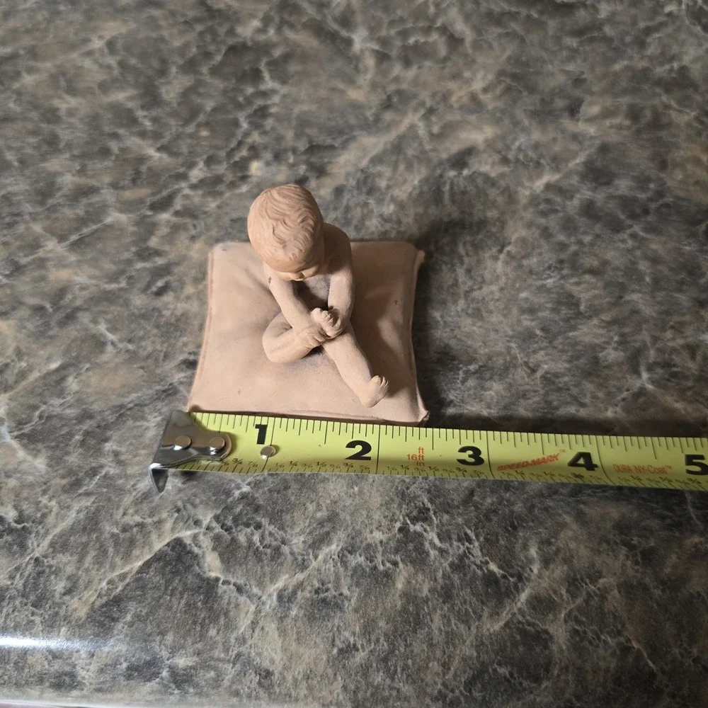 Antique P Ipsen Copenhagen Denmark Terracotta Child Figurine #443 Eneret 1800s